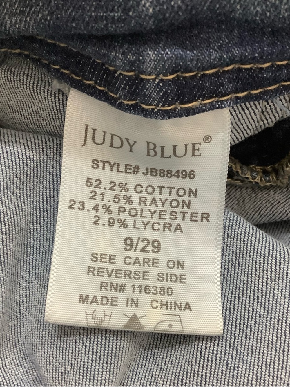 Judy Blue Drawstring Waist Denim Jogger Jeans - Blue Pull-On Stretched - Picture 9 of 10